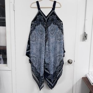 Style & Co 💥💥Fabulous Blue Tonal Scarf Print💥💥 Easy Drape Dress XXL